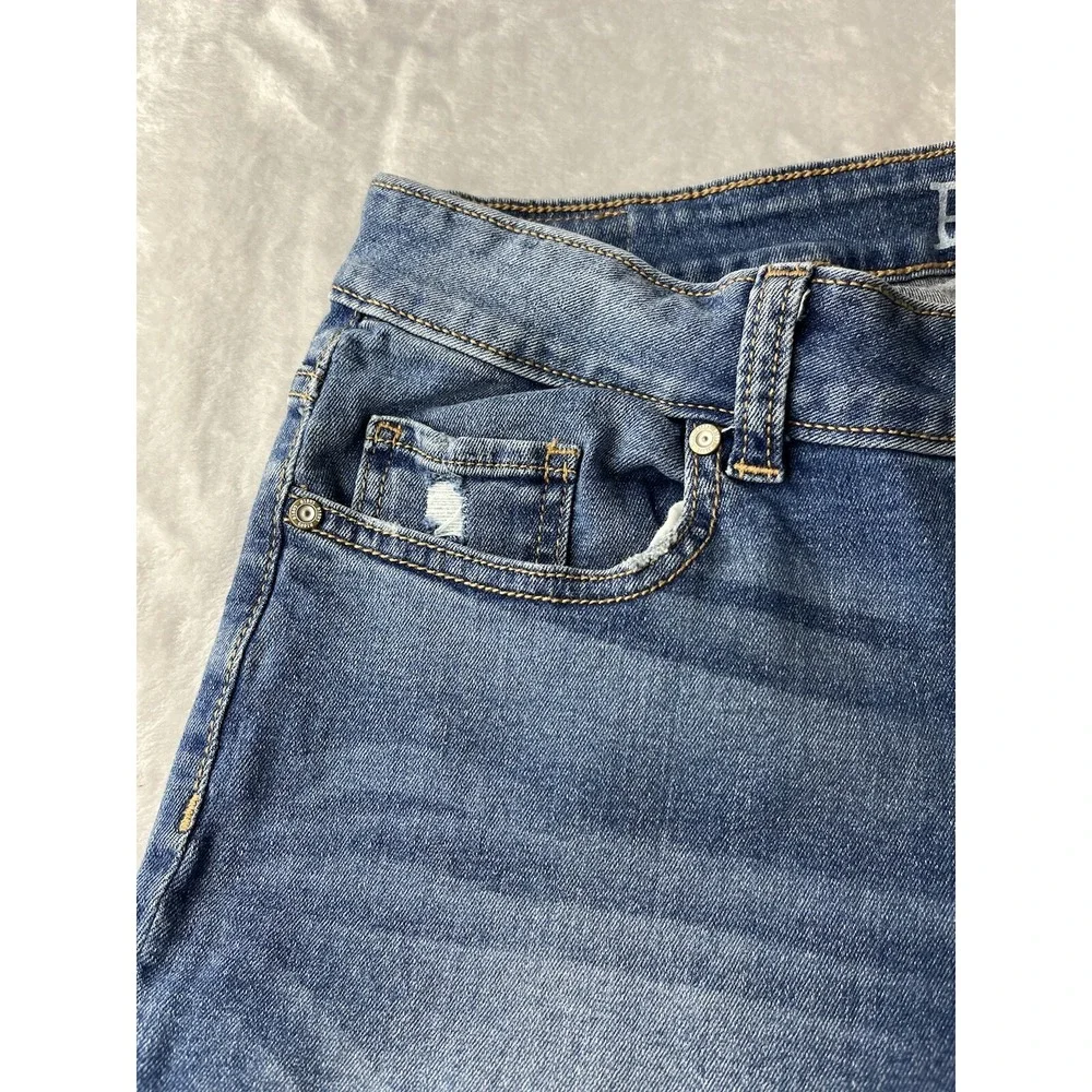 R1893 Women's Denim Bootcut Stretch Distressed Blue Light Wash Jeans Size 10